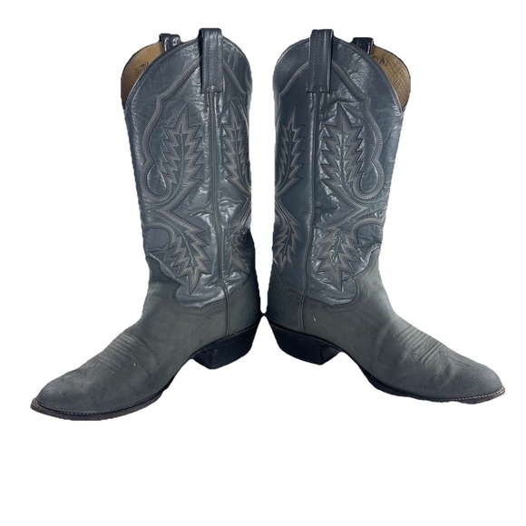 VTG Sanders Cowboy Boots Exotic Elephant Western Men's Sz 8.5 D Gray Rockabilly - Picture 6 of 9